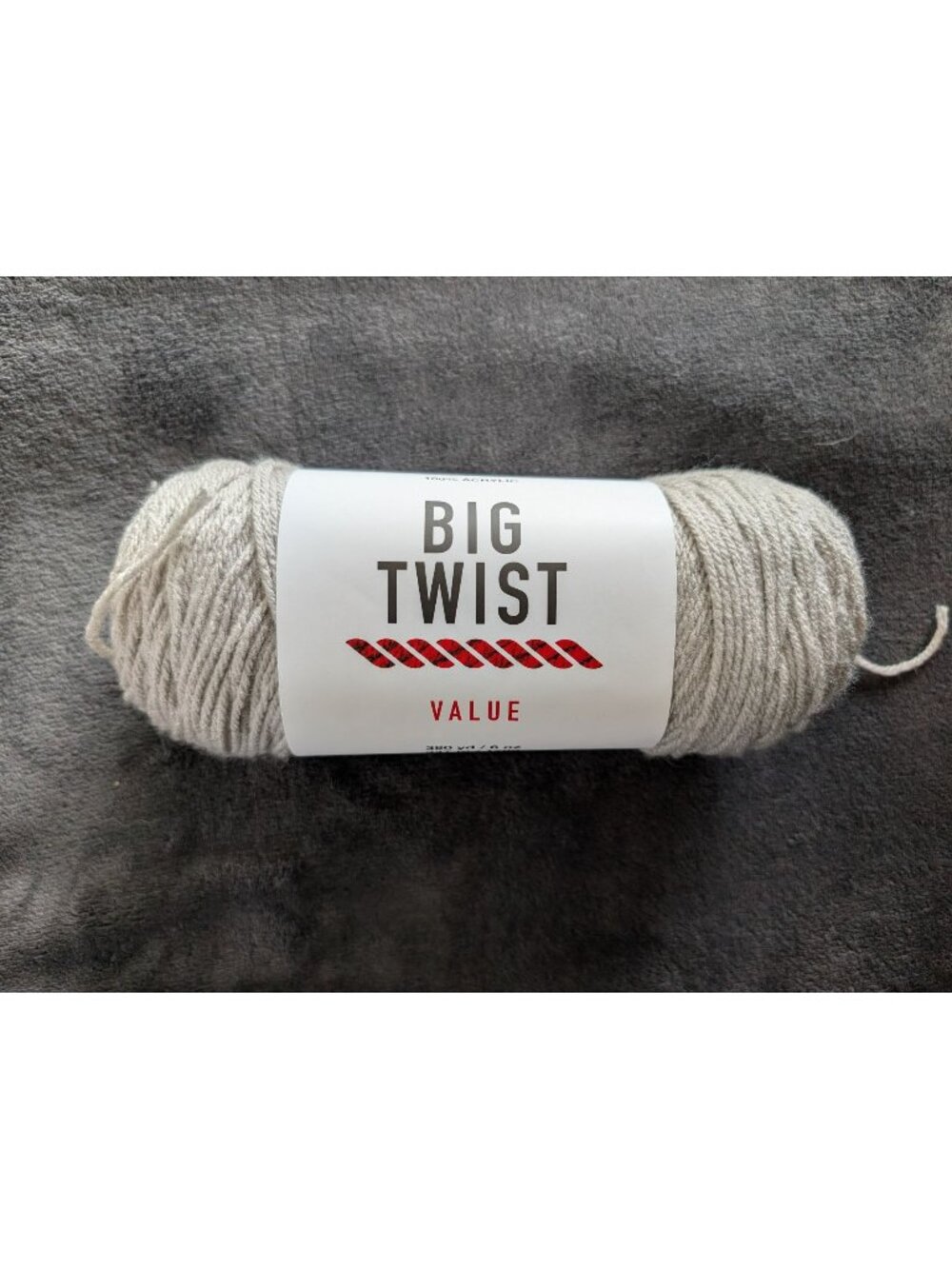 Big Twist Value Acrylic Yarn‎ - Soft Gray